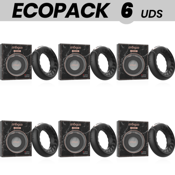 ECOPACK 6 UDS ANBIGUO ADRIANO ANILLO VIBRADOR COMPATIBLE CON WATCHME WIRELESS TECHNOLOGY