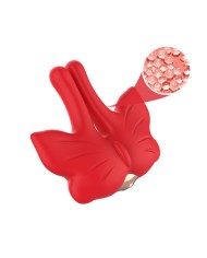 ARMONY PINZAS PARA PEZONES MAGNETICA CON VIBRACION FORMA MARIPOSA ROJO