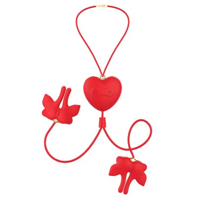 ARMONY PINZAS PARA PEZONES MAGNETICA CON VIBRACION FORMA MARIPOSA ROJO