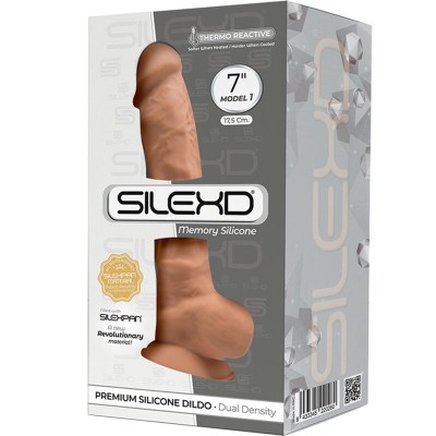 SILEXD MODELO 1 PENE REALISTICO SILICONA PREMIUM SILEXPAN CARAMELO 175 CM