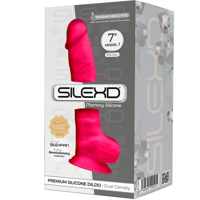 SILEXD MODELO 1 PENE REALISTICO SILICONA PREMIUM SILEXPAN FUCSIA 175 CM