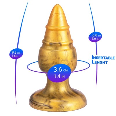 SILEXD GOLDY PLUG ANAL FANTASY SILICONA LIQUIDA TERMOREACTIVO ORO 92 CM