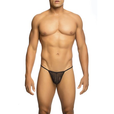 MOB TANGA TRANSPARENTE CON FORMA DE T NEGRO TALLA L XL