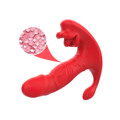 ARMONY VIBRADOR ANAL PANTY ESTIMULADOR PUNTO C Y G CONTROL REMOTO ROJO