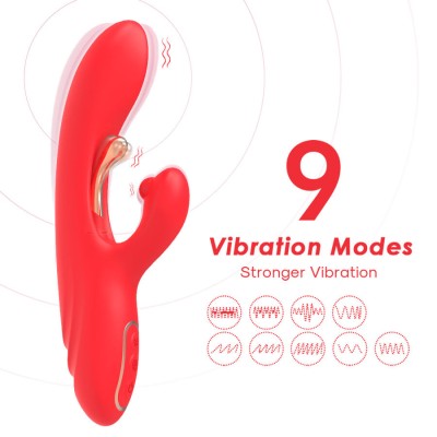 ARMONY VIBRADOR ESTIMULADOR PUNTO G Y CLITORIS CON LENGUA OSCILANTE ROJO