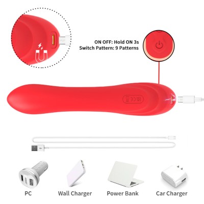 ARMONY VIBRADOR ESTIMULADOR PUNTO G Y CLITORIS CON LENGUA OSCILANTE ROJO