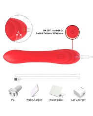 ARMONY VIBRADOR ESTIMULADOR PUNTO G Y CLITORIS CON LENGUA OSCILANTE ROJO