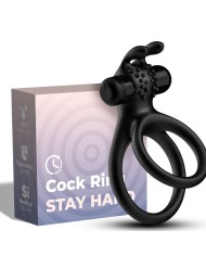 ARMONY TRAVELER ANILLO DOBLE VIBRADOR PAREJA RABBIT NEGRO