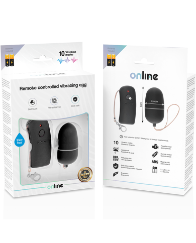 ONLINE HUEVO VIBRADOR CON MANDO CONTROL REMOTO NEGRO ONLINE HUEVO VIBRADOR CON MANDO CONTROL REMOTO NEGRO