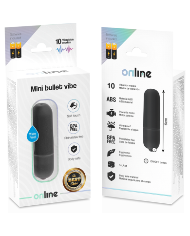 ONLINE MINI BALA VIBRADORA NEGRO ONLINE MINI BALA VIBRADORA NEGRO