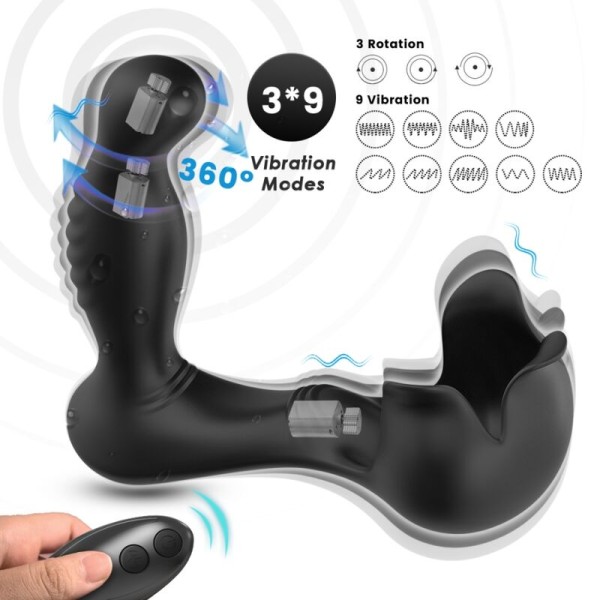ARMONY SURROUND VIBRADOR ANAL ESTIMULADOR TESTICULOS CONTROL REMOTO NEGRO