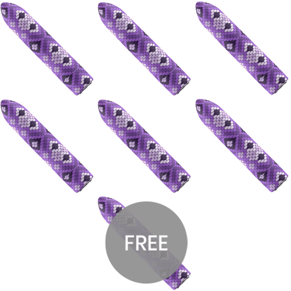 CUSTOM BULLETS BALA RECARGABLE SNAKE LILA 10 INTENSIDADES 6 1 GRATIS