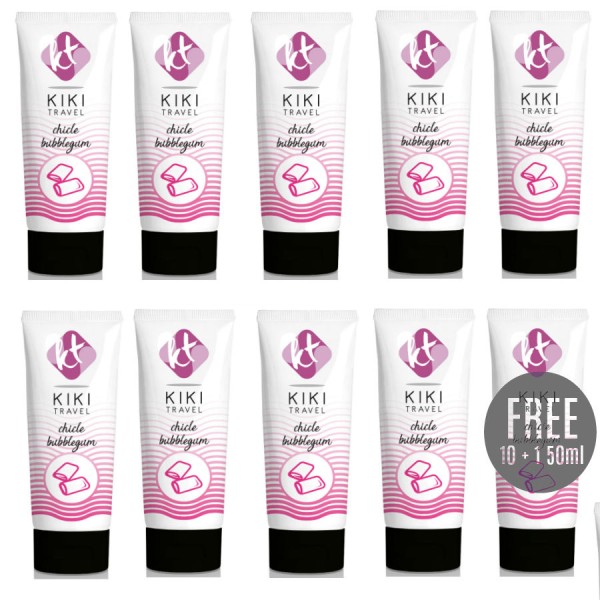 KIKI TRAVEL LUBRICANTE SABOR A CHICLE 50ML 10 1 GRATIS