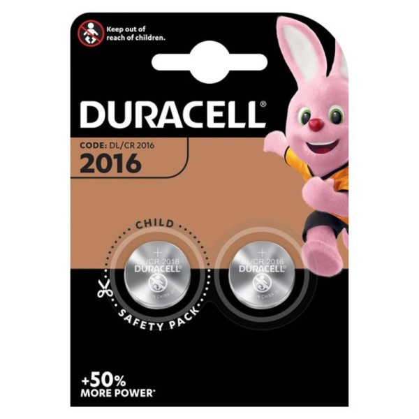 DURACELL PILA BOTON LITIO CR2016 3V BLISTER2