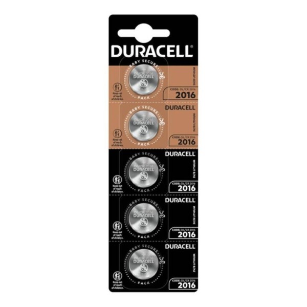 DURACELL PILA BOTON LITIO CR2016 3V BLISTER5