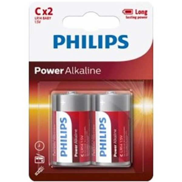 PHILIPS POWER ALKALINE PILA C LR14 BLISTER2