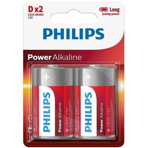 PHILIPS POWER ALKALINE PILA D LR20 BLISTER2