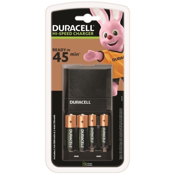DURACELL CARGADOR RAPIDO 45MIN 2xAA 1700mAh 2xAAA 750mAh