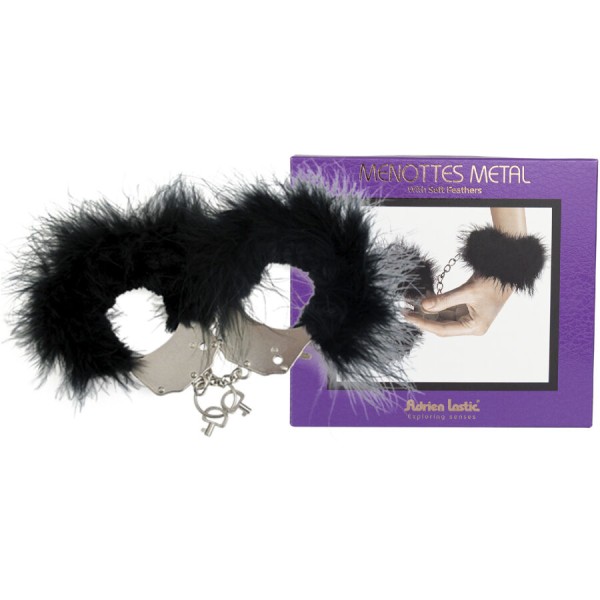 ADRIEN LASTIC ESPOSAS METAL CON PLUMAS NEGRO