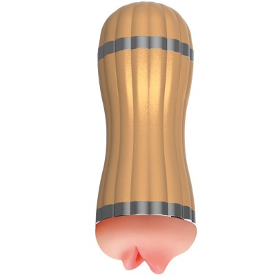 ARMONY BEVIS MASTURBADOR DOBLE VAGINA BOCA SIN VIBRACION DORADO