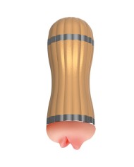 ARMONY BEVIS MASTURBADOR DOBLE VAGINA BOCA SIN VIBRACION DORADO