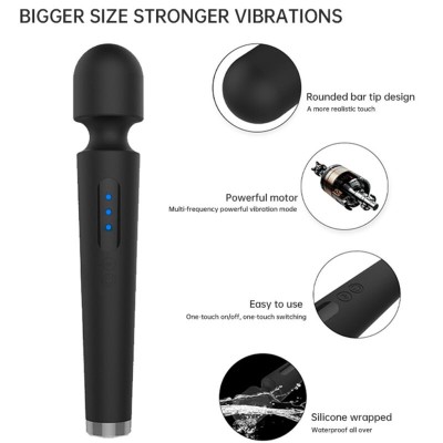 ARMONY X POWER LARGE MASAJEADOR VIBRADOR 7 VIBRACIONES NEGRO