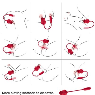 ARMONY ROSELIP ESTIMULADOR CLITORIS CON LENGUA 10 MODOS VIBRADOR ROJO