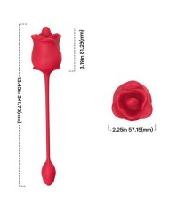 ARMONY ROSA 2 EN 1 ESTIMULADOR SUCCIONADOR VIBRADOR 10 MODOS CON COLA ROJO