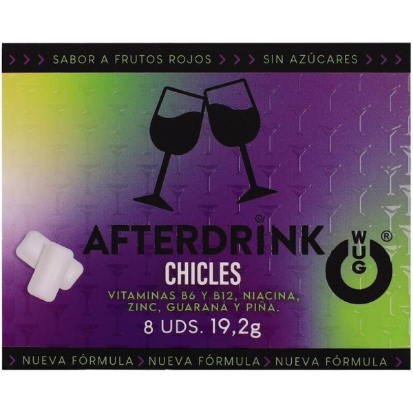 WUG After Drink El chicle funcional que te ayuda a recuperar energia tras la noche BLISTER 8 UDS