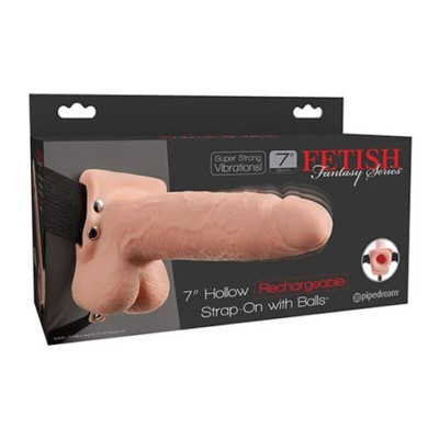 FETISH FANTASY SERIES STRAP ON HUECO REALISTA VIBRADOR CON TESTICULOS 178 CM