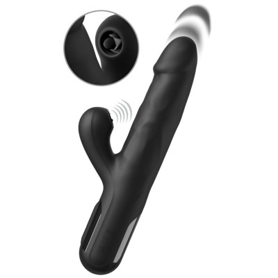 FETISH FANTASY SERIES VIBRADOR RABBIT SONIX SILICONE THRUSTER NEGRO