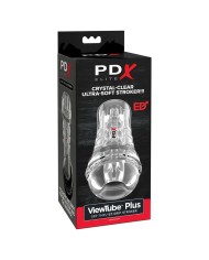 PDX ELITE MASTURBADOR TRANSPARENTE VIEWTUBE PLUS SEE THRU EZ GRIP 21 CM
