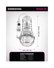 PDX ELITE MASTURBADOR TRANSPARENTE VIEWTUBE VAC XXL CON BOMBA DE SUCCION 273 CM