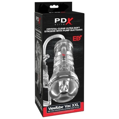 PDX ELITE MASTURBADOR TRANSPARENTE VIEWTUBE VAC XXL CON BOMBA DE SUCCION 273 CM