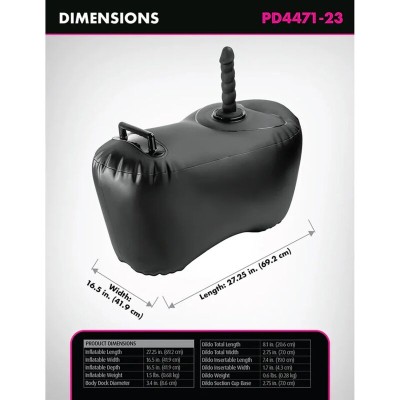 FETISH FANTASY SERIES SILLON HINCHABLE BODY DOCK CON DILDO 692 CM NEGRO