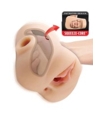 PDX PLUS MASTURBADOR DOBLE VIBRADOR DOUBLE POUNDER SQUEEZE LIGHT 205 CM