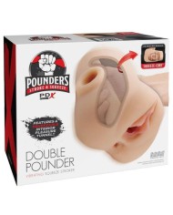 PDX PLUS MASTURBADOR DOBLE VIBRADOR DOUBLE POUNDER SQUEEZE LIGHT 205 CM