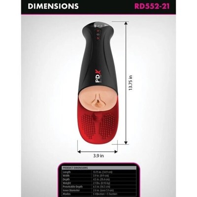 PDX ELITE MASTURBADOR AUTOMATICO FUCK O MATIC PRO XL 42 CM