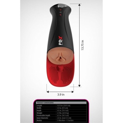 PDX ELITE MASTURBADOR AUTOMATICO FAP O MATIC PRO XL VIBRADOR MARRON 349 CM