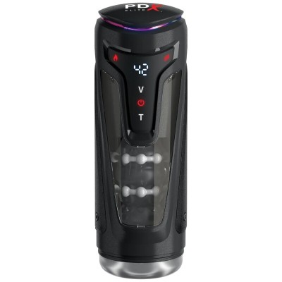 PDX ELITE MASTURBADOR AUTOMATICO MOTO BATOR PRO THRUSTING STROKER VIBRADOR Y CALOR 265 CM