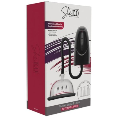 SHEEO BOMBA AUTOMATICA DE VACIO PARA VAGINA Y CLITORIS NEGRA