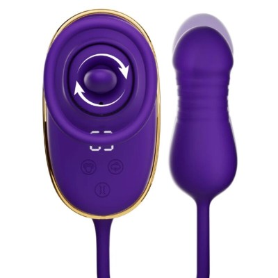 SHEEO SUCCIONADOR DE CLITORIS CON EFECTO LICKING Y ESTIMULADOR ANAL MORADO