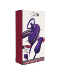 SHEEO SUCCIONADOR DE CLITORIS CON EFECTO LICKING Y ESTIMULADOR ANAL MORADO