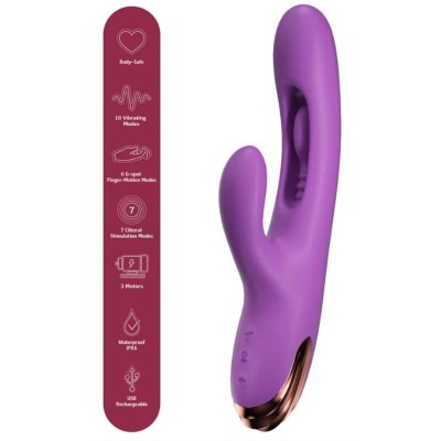SHEEO VIBRADOR RABBIT PUNTO G CON MOVIMIENTO DIGITAL MORADO