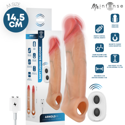MR INTENSE ARNOLD M VIBRADOR FUNDA PENE SILICONA CONTROL REMOTO 145 CM O 4 CM