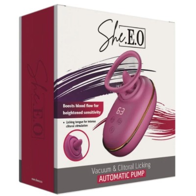SHEEO BOMBA AUTOMATICA ESTIMULADORA DE CLITORIS CON EFECTO LICKING MORADA