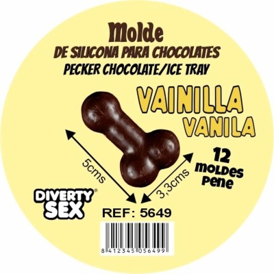 DIABLO PICANTE MOLDE CHOCOLATE 12 PENES SILICONA PARA COLGAR VAINILLA