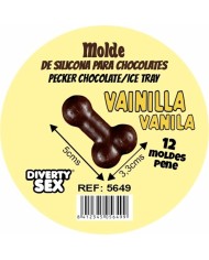 DIABLO PICANTE MOLDE CHOCOLATE 12 PENES SILICONA PARA COLGAR VAINILLA