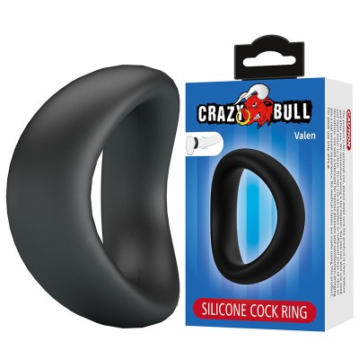 CRAZY BULL VALEN ANILLO PARA PENE ERGONOMICO SILICONA NEGRO