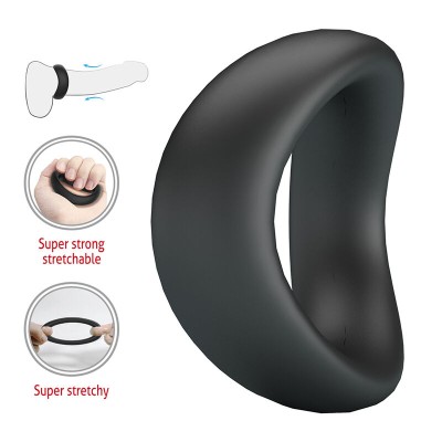 CRAZY BULL VALEN ANILLO PARA PENE ERGONOMICO SILICONA NEGRO
